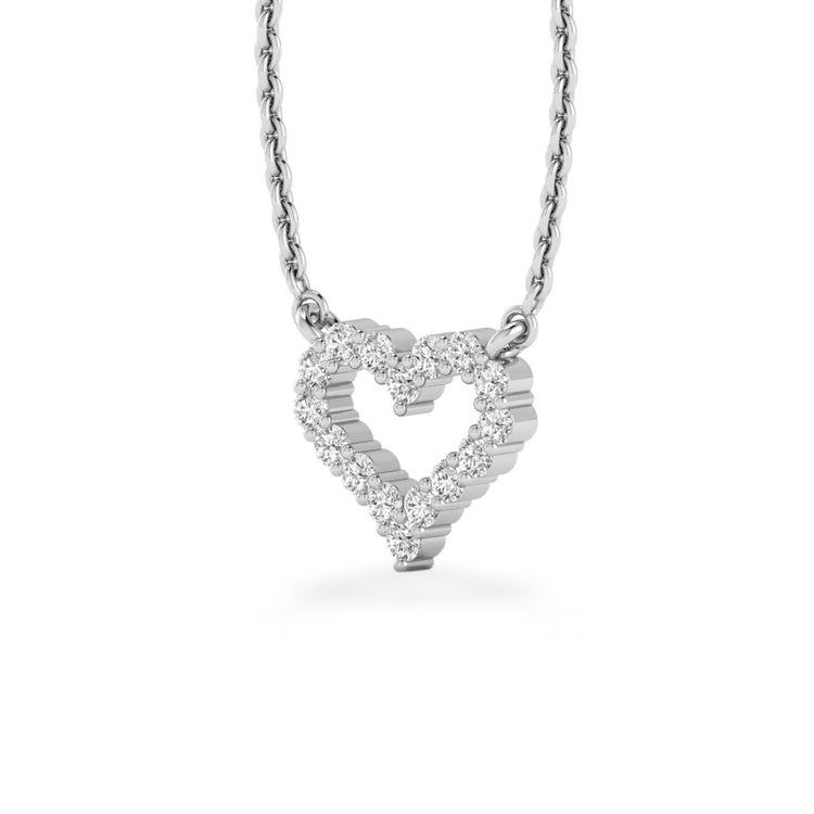Open Heart Lab-Grown Diamond + Solid Gold Pendant Necklace