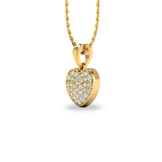 Chubby Heart Lab-Grown Diamond + Solid Gold Pendant Necklace