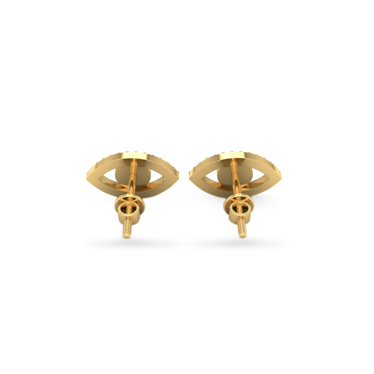 Evil Eye Lab-Grown Diamond Stud + Solid Gold Earrings