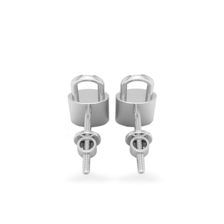 Padlock Lab-Grown Diamond Stud + Solid Gold Earrings