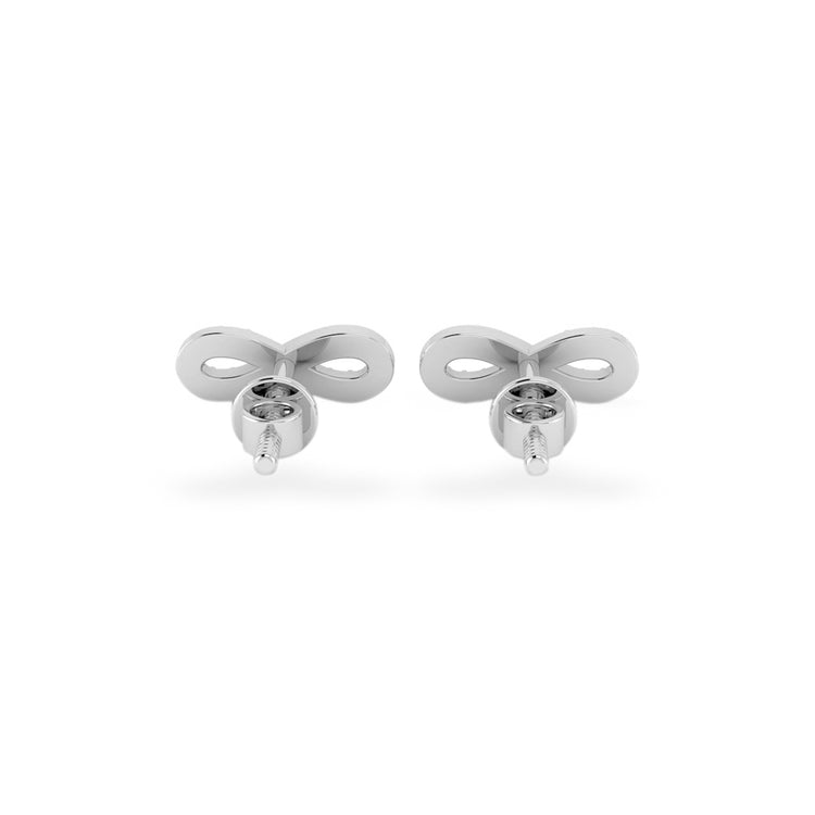 Infinity Symbol Lab-Grown Diamond Stud + Solid Gold Earrings
