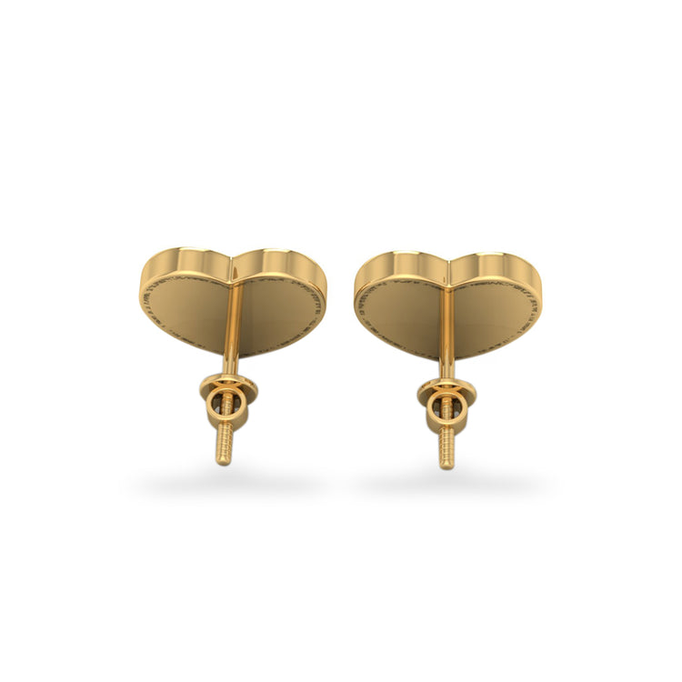 Chubby Heart Lab-Grown Diamond Stud + Solid Gold Earrings