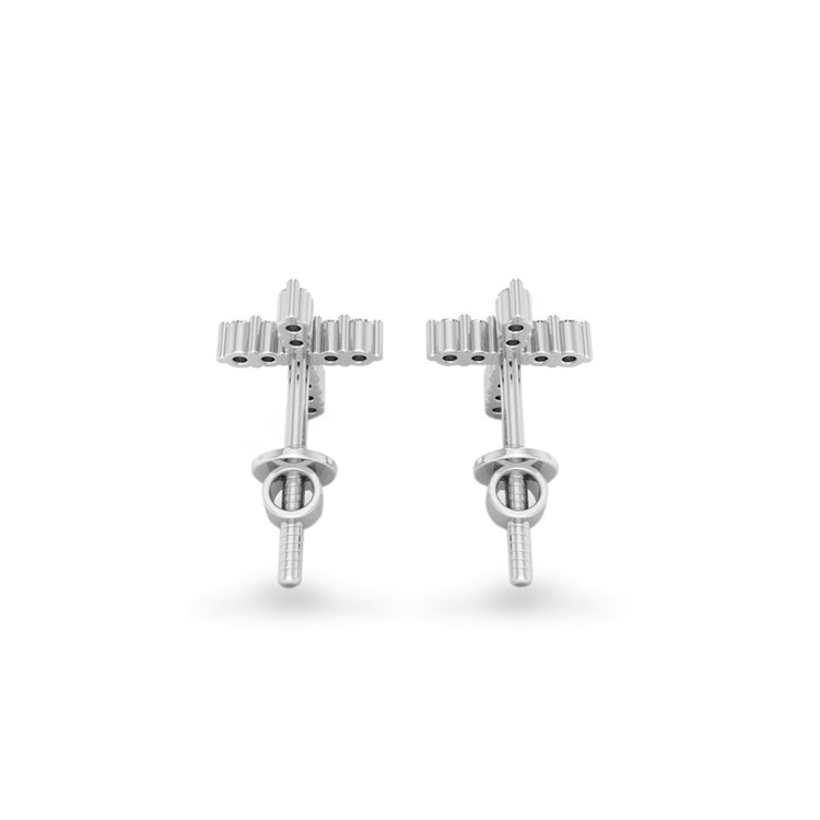 Cross Lab-Grown Diamond  + Solid Gold Stud Earrings