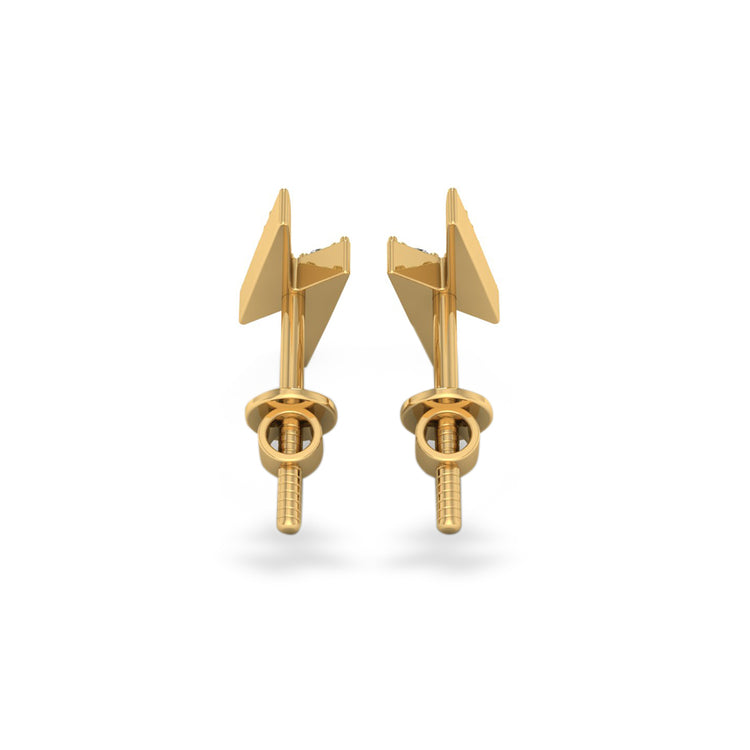 Lightning Bolt Lab-Grown Diamond Stud + Solid Gold Earrings