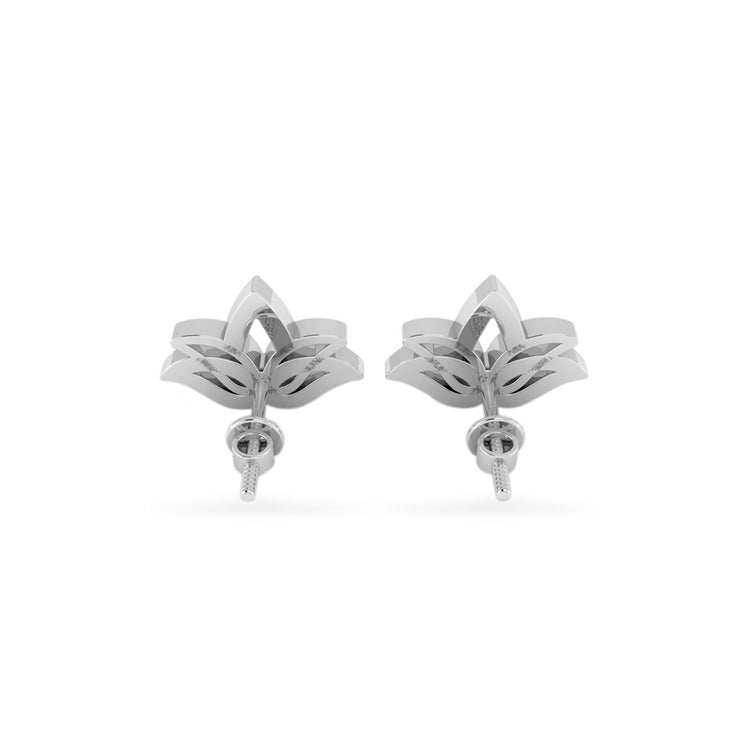 Lotus Stud Lab-Grown Diamond + Solid Gold Earrings