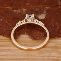 Tulip Setting Ring in handmade yellow gold design.

