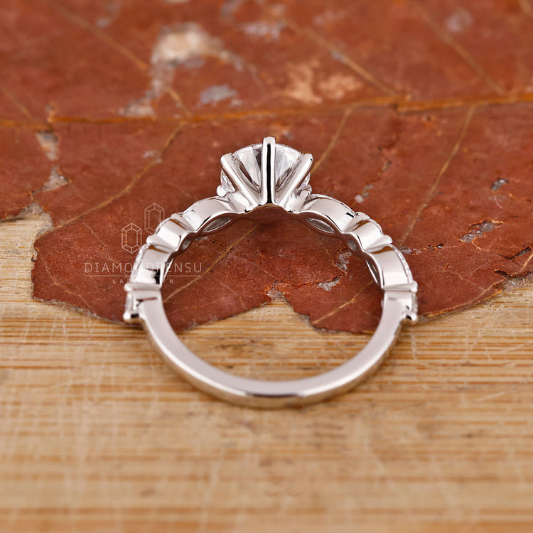 Custom diamond ring designed with IGI certified lab grown diamonds.
