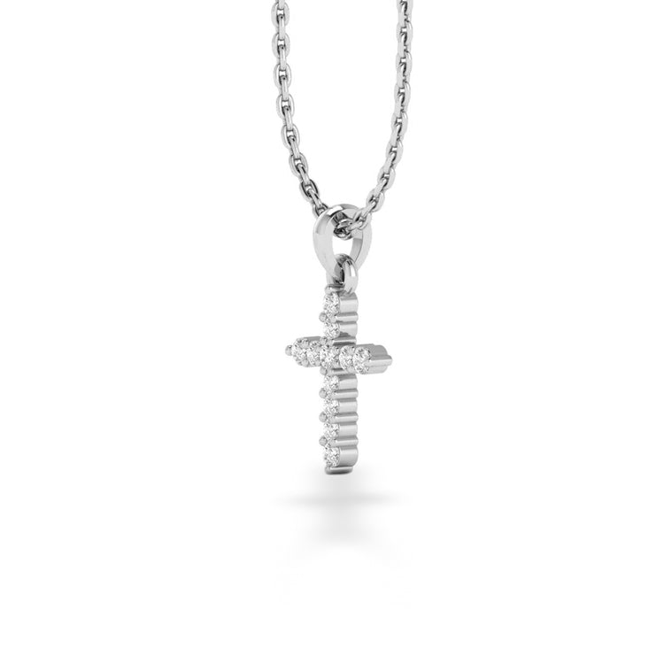 Cross Lab-Grown Diamond + Solid Gold Pendant Necklace