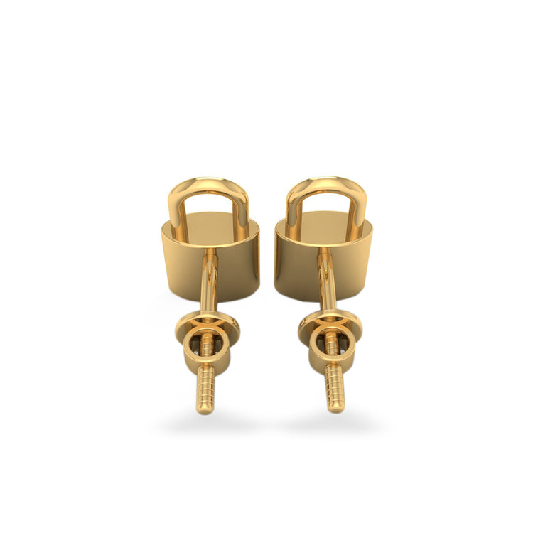 Padlock Lab-Grown Diamond Stud + Solid Gold Earrings