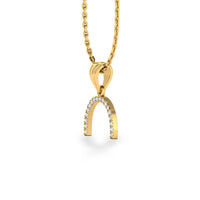 Semi-Circle Lab-Grown Diamond + Solid Gold Pendant Necklace
