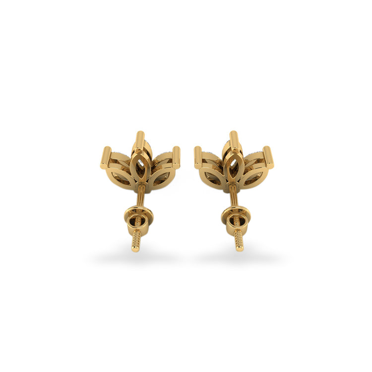 3 Petal Marquise Lab-Grown Diamond Stud + Solid Gold Earrings