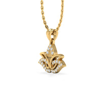 Lotus Lab-Grown Diamond + Solid Gold Pendant Necklace