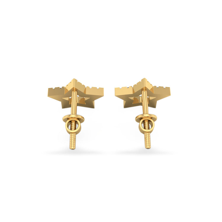 Open Star Lab-Grown Diamond Stud + Solid Gold Earrings