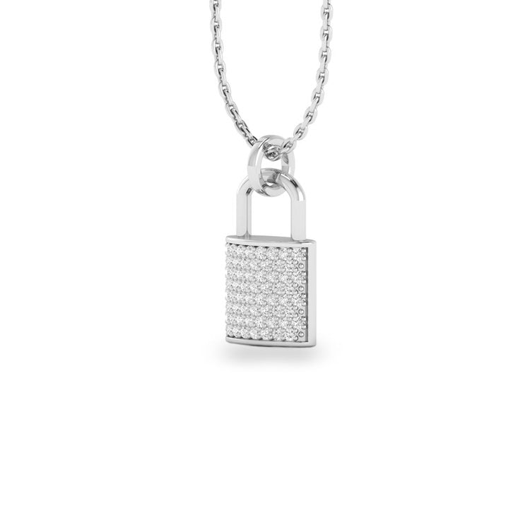 Padlock Lab-Grown Diamond + Solid Gold Pendant Necklace
