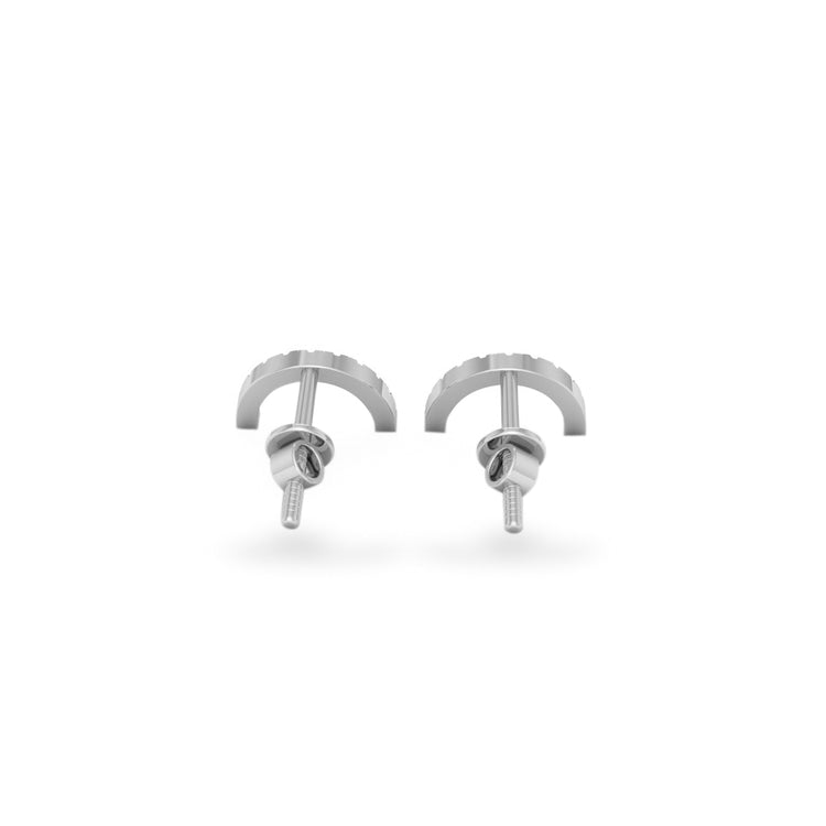 Semi-Circle Lab-Grown Diamond Stud + Solid Gold Earrings