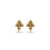 Baguette & Round Lab-Grown Diamond Triangle Stud + Solid Gold Earrings