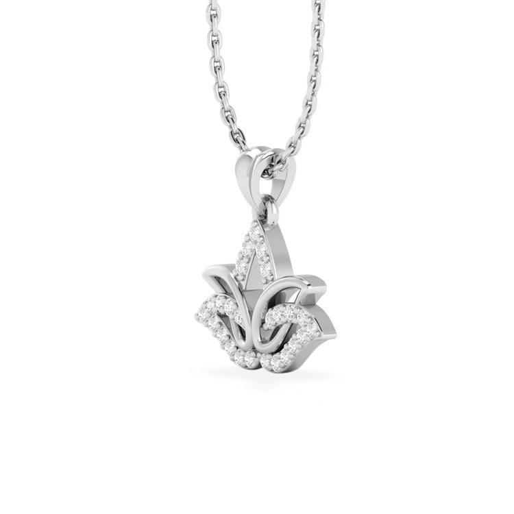 Lotus Lab-Grown Diamond + Solid Gold Pendant Necklace