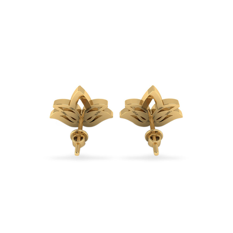 Lotus Stud Lab-Grown Diamond + Solid Gold Earrings