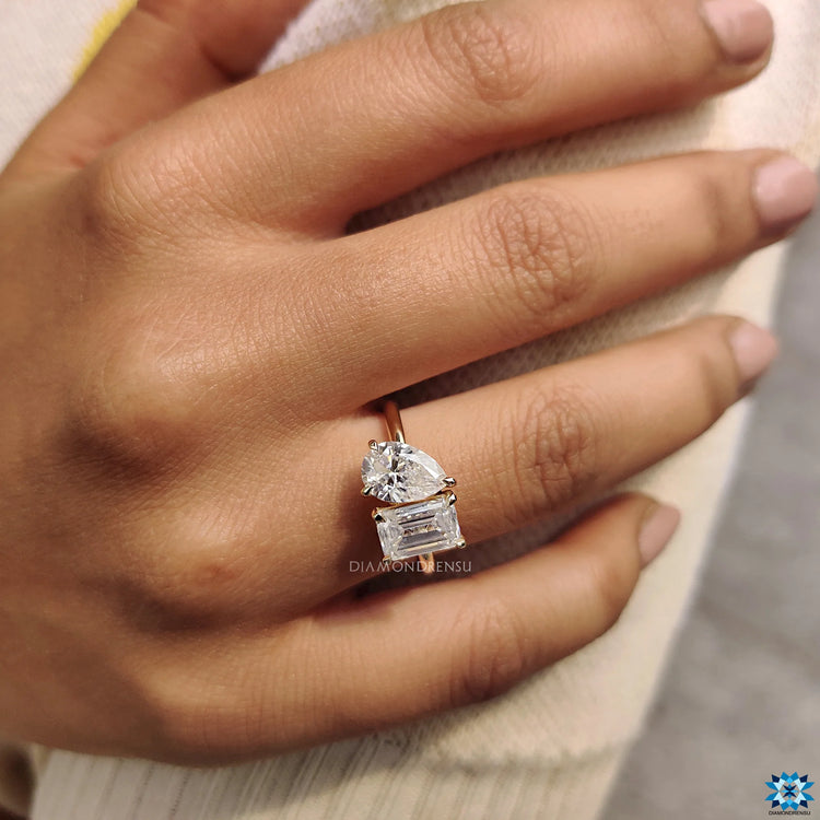 Unique engagement ring showcasing a distinctive design.
