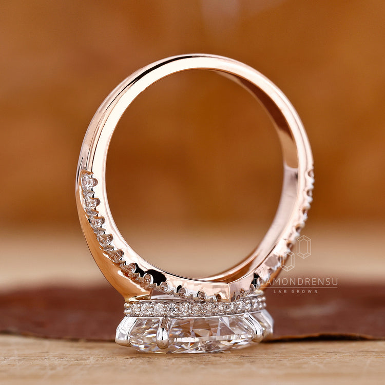 Buy engagement ring with two tone gold and marquise diamond.
