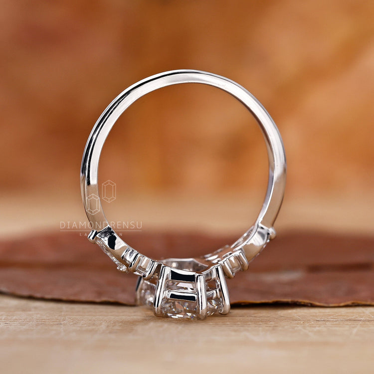 Elongated Hexagon Lab-Grown Diamond Nature Inspired Ring 2.01 CT