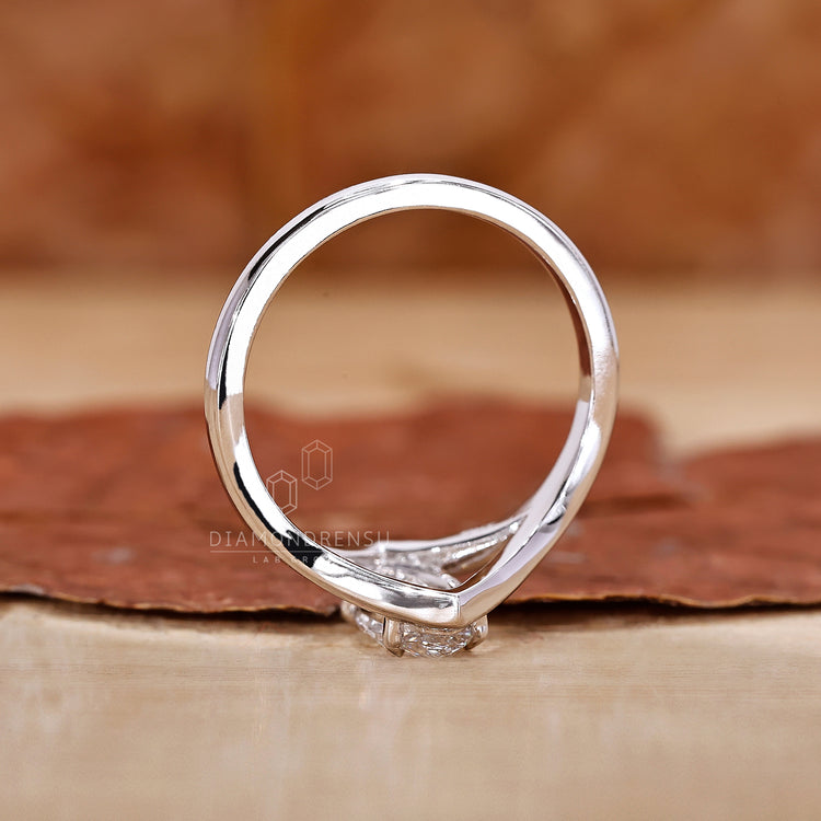 Lab Grown Diamond set in split shank ring.
