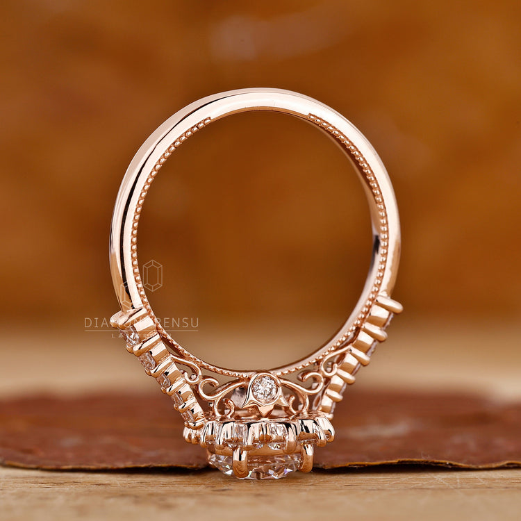 Customise ring using a tapered pave band style.
