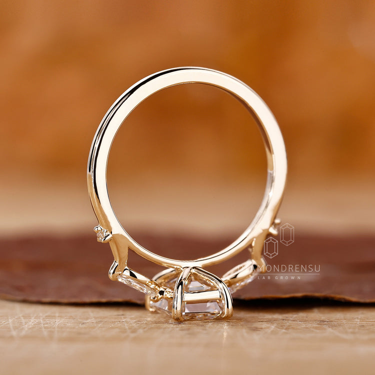 Customise ring in cathedral setting ring style.

