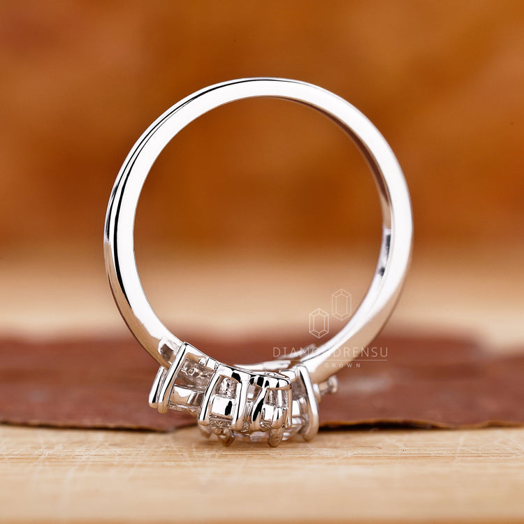 unique engagement ring with hexagon engagement ring design.
