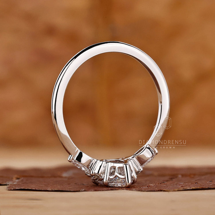 Lab Grown Diamond in white gold diamond ring.
