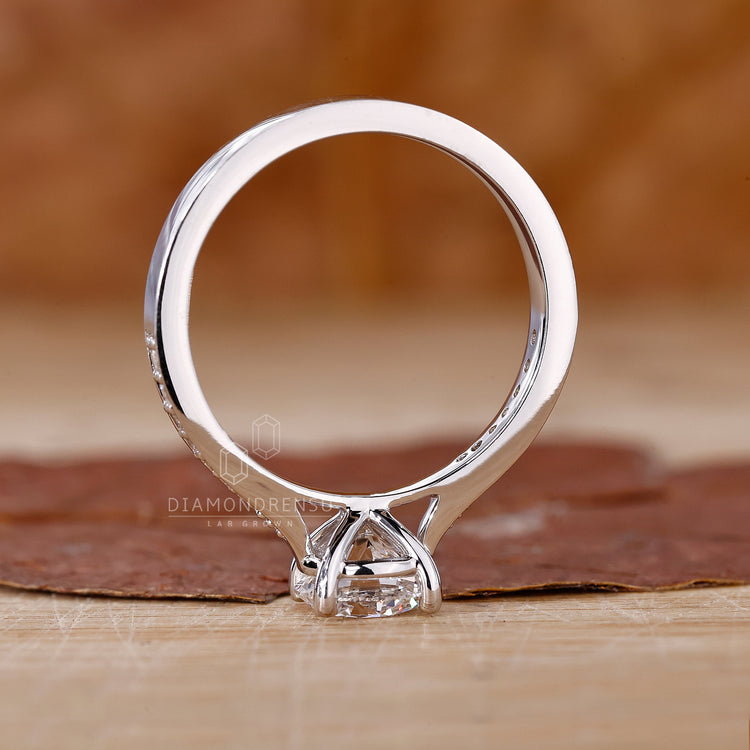 customise ring with tapered pave engagement ring style.
