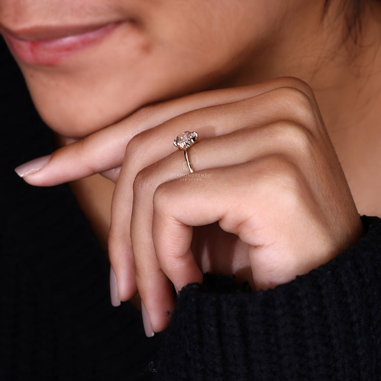 Handmade ring crafted with 6 claw prong setting.

