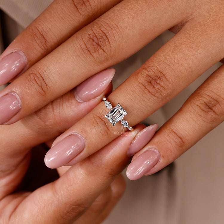 Lab Grown Diamond set in yellow gold diamond ring.
