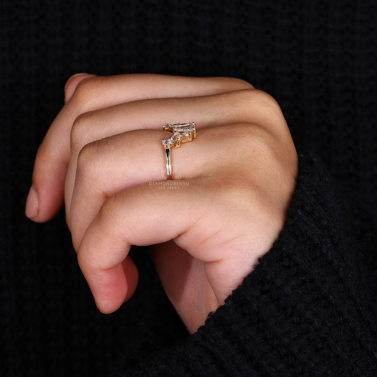 Lab grown diamond with handmade band.