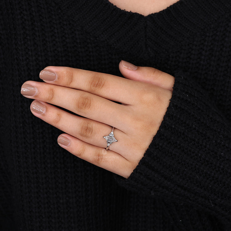 Lab Grown Diamond in white gold engagement ring.

