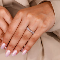 Marquise and baguette diamond half eternity band.
