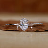 Oval diamond engagement ring with a clean and classic look.
