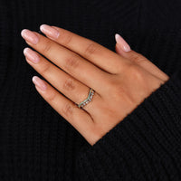 Curved wedding band in yellow gold wedding band style.
