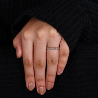 Lab grown diamond used in diamond wedding band.
