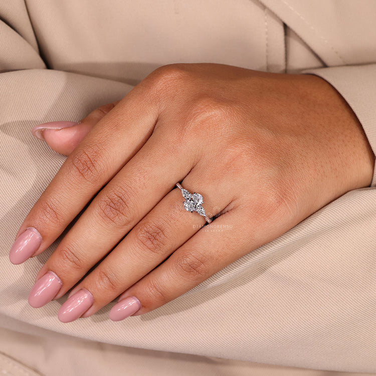 Handmade ring with hammer finish shank.

