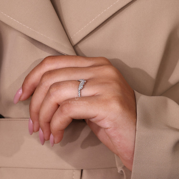 Custom diamond band with lab grown diamond shine.
