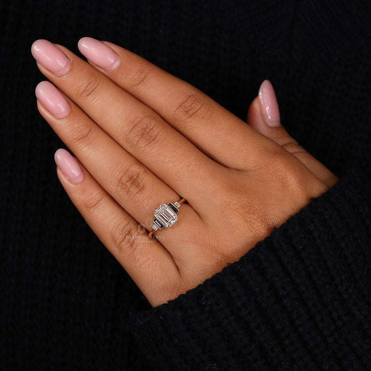 Custom diamond ring featuring IGI certified lab grown diamonds.
