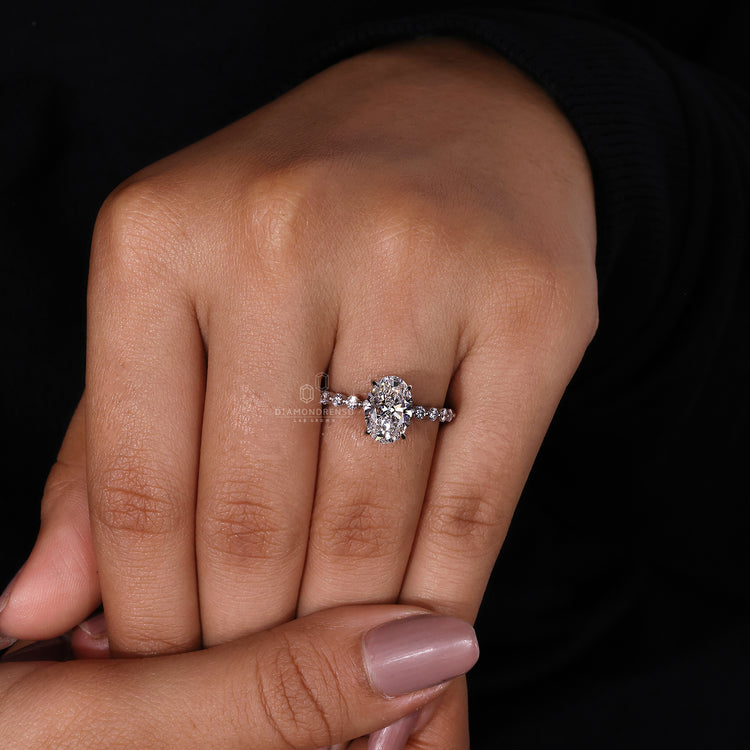 Lab Grown Diamond in white gold ring setting.
