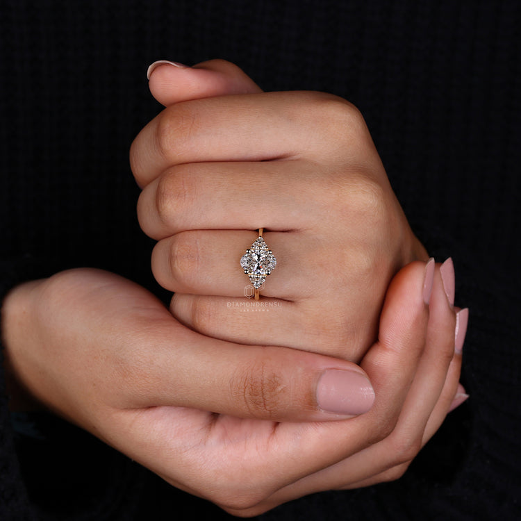 Muse setting ring paired with prong setting ring.
