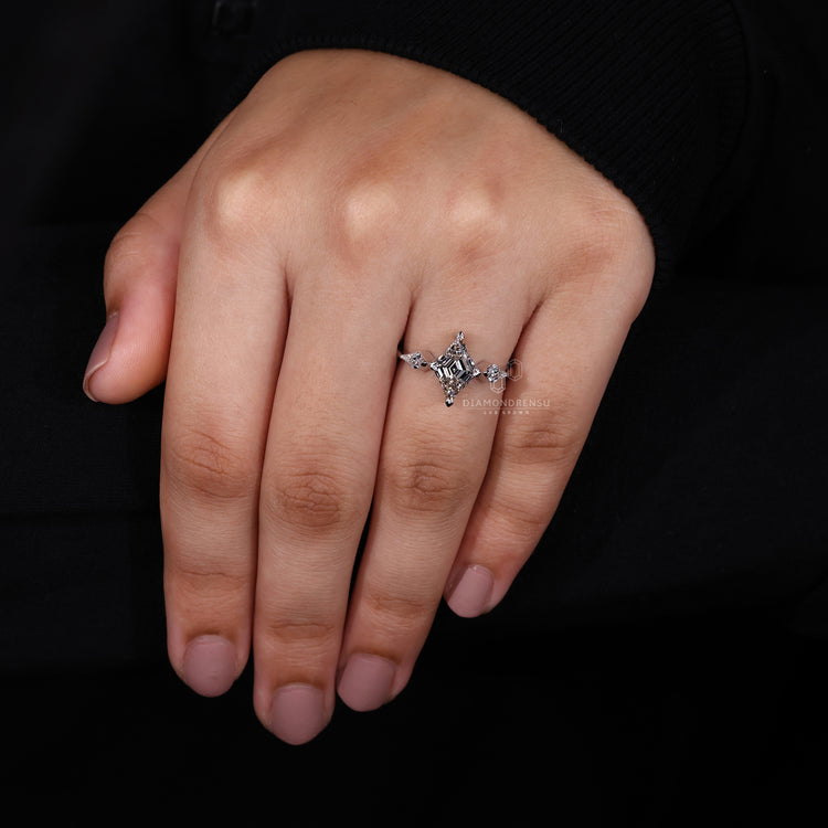 Buy Engagement ring with compass prong setting.
