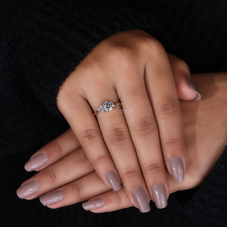 Lab Grown Diamond in rose gold ring.
