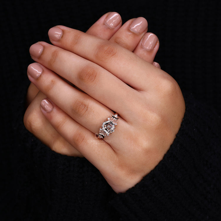 IGI certified unique engagement ring design.
