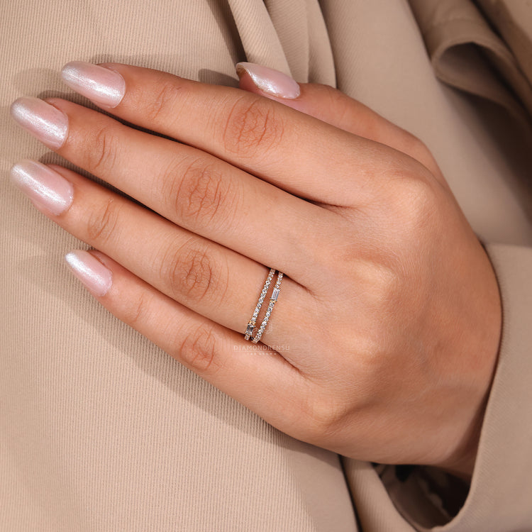 Handmade Jewelry featuring yellow gold half eternity style.
