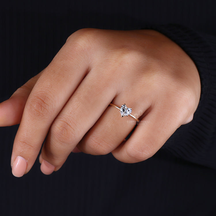 IGI certified diamond ring in a V prong setting.
