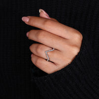 Pointed diamond band in modern style.
